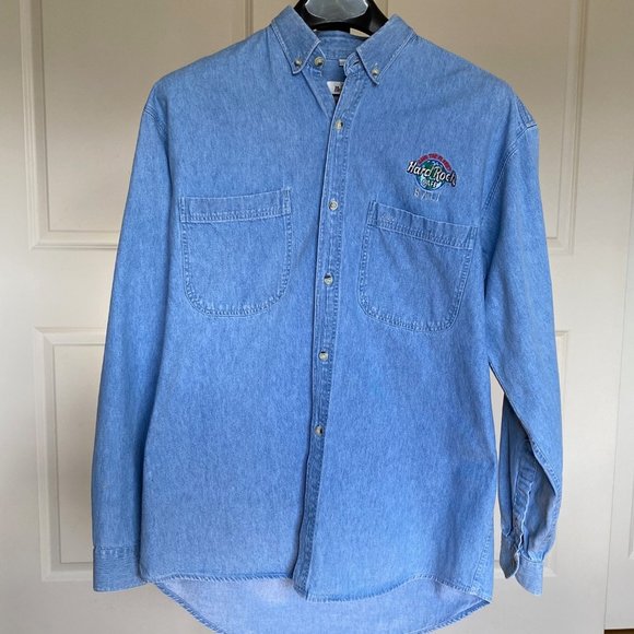 Vintage 1995 Bali Hard Rock Cafe Denim Shirt – Size Medium - Picture 2 of 9